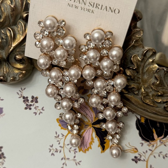 Christian Siriano Jewelry - Christian Siriano | New York/ Pearl Chandelier Style Gold Earrings